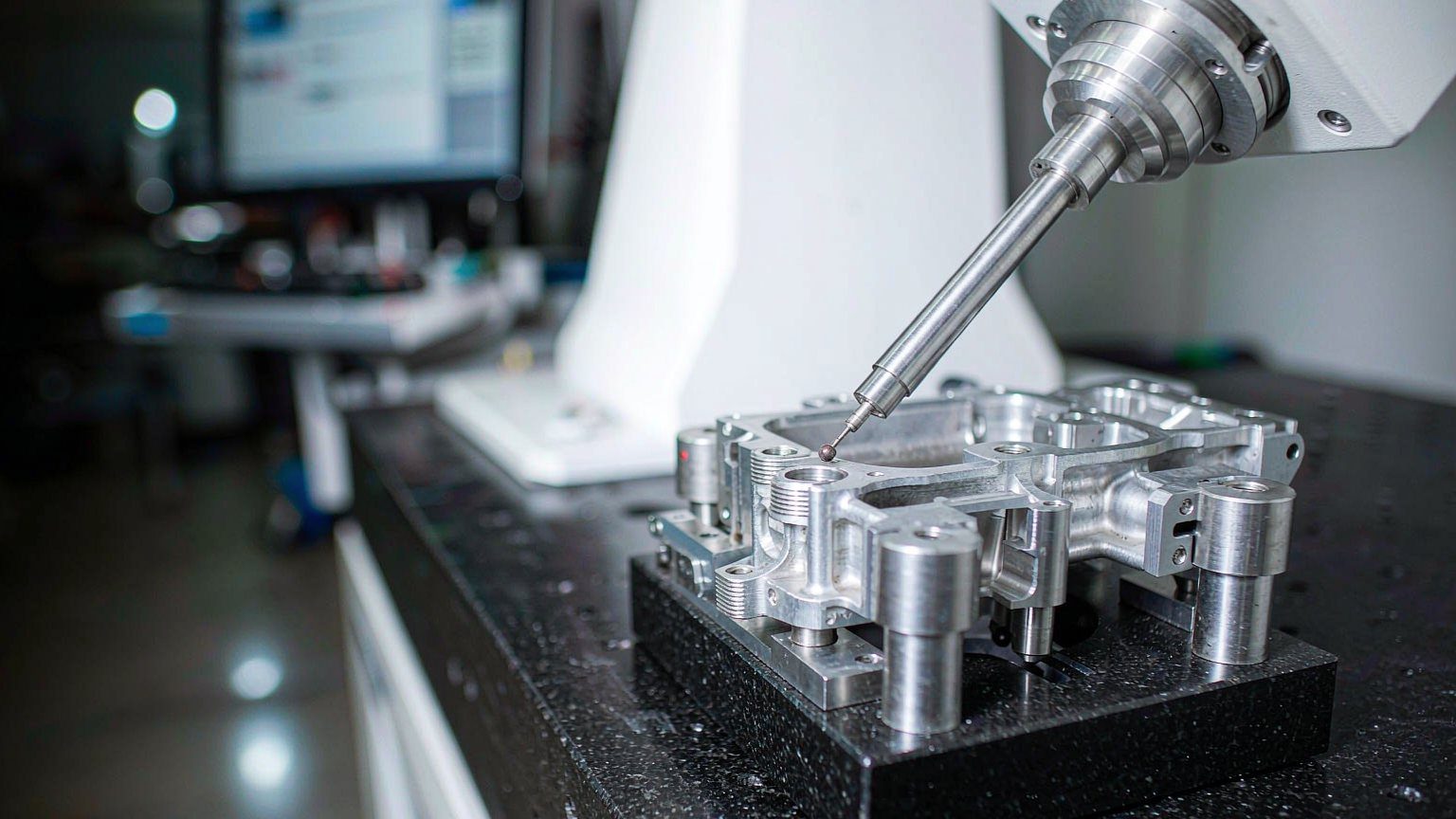 Coordinate measuring machine verifying a machined part